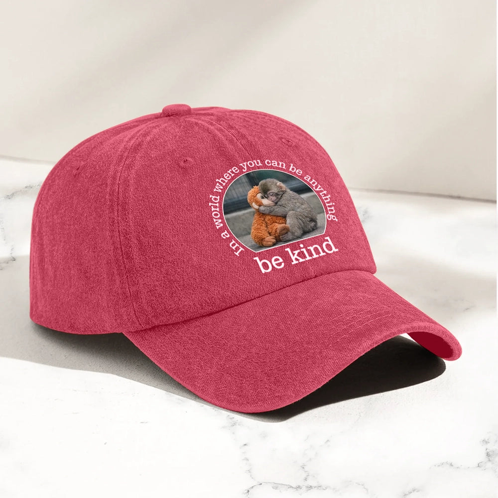 Embroidered Cotton Baseball Cap for Adults - Be Kind Message Hat MagicInPrints