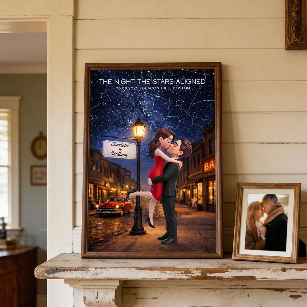 Personalized Romantic Night Sky Art Print for Couples - Anniversary Gift Poster or Canvas MagicInPrints