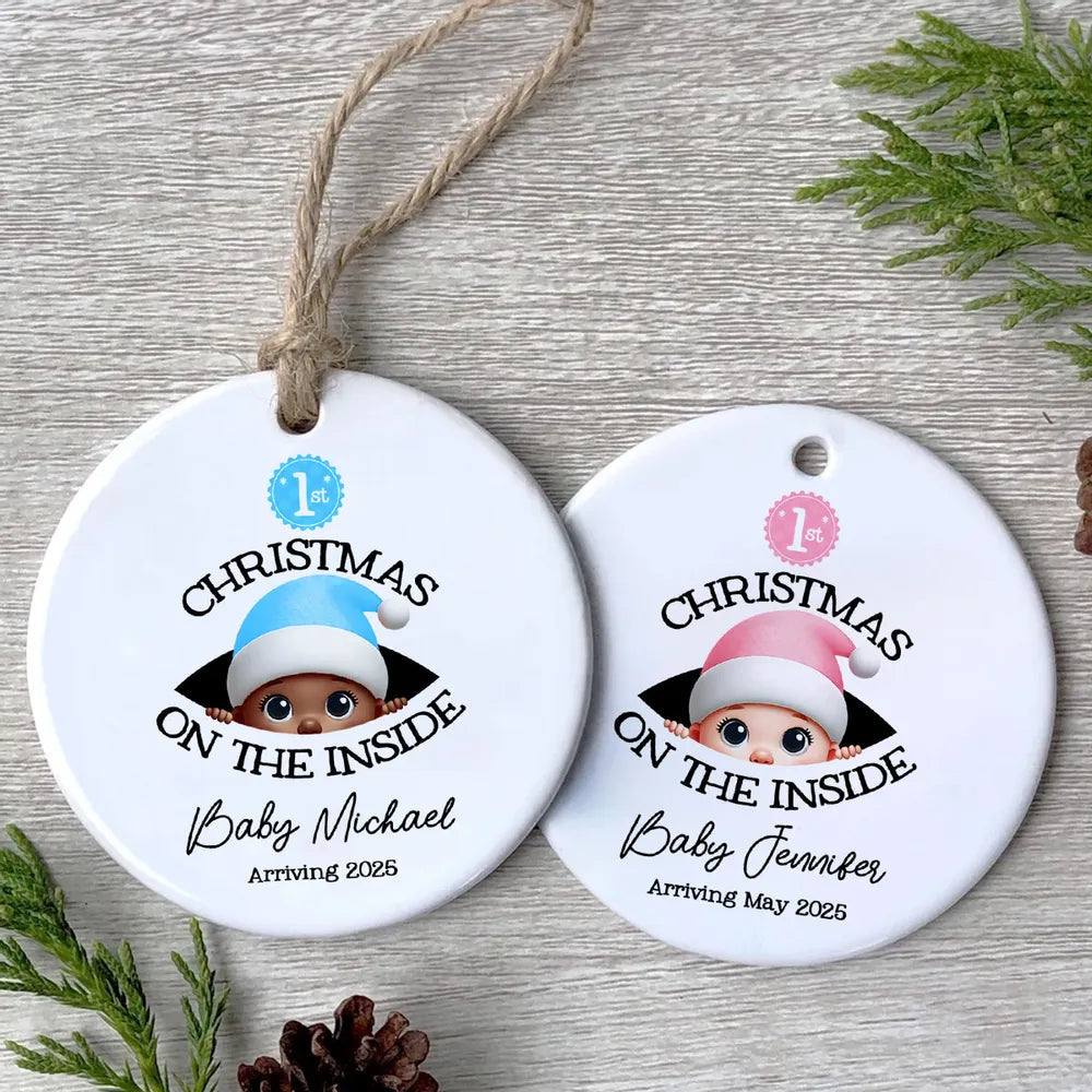 Personalized Baby's First Christmas Ornament for Expecting Parents - Holiday Keepsake Ornament MagicInPrints
