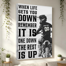 Load image into Gallery viewer, Personalized Motivational Canvas Dirt Bike Artwork Gift for Riders
