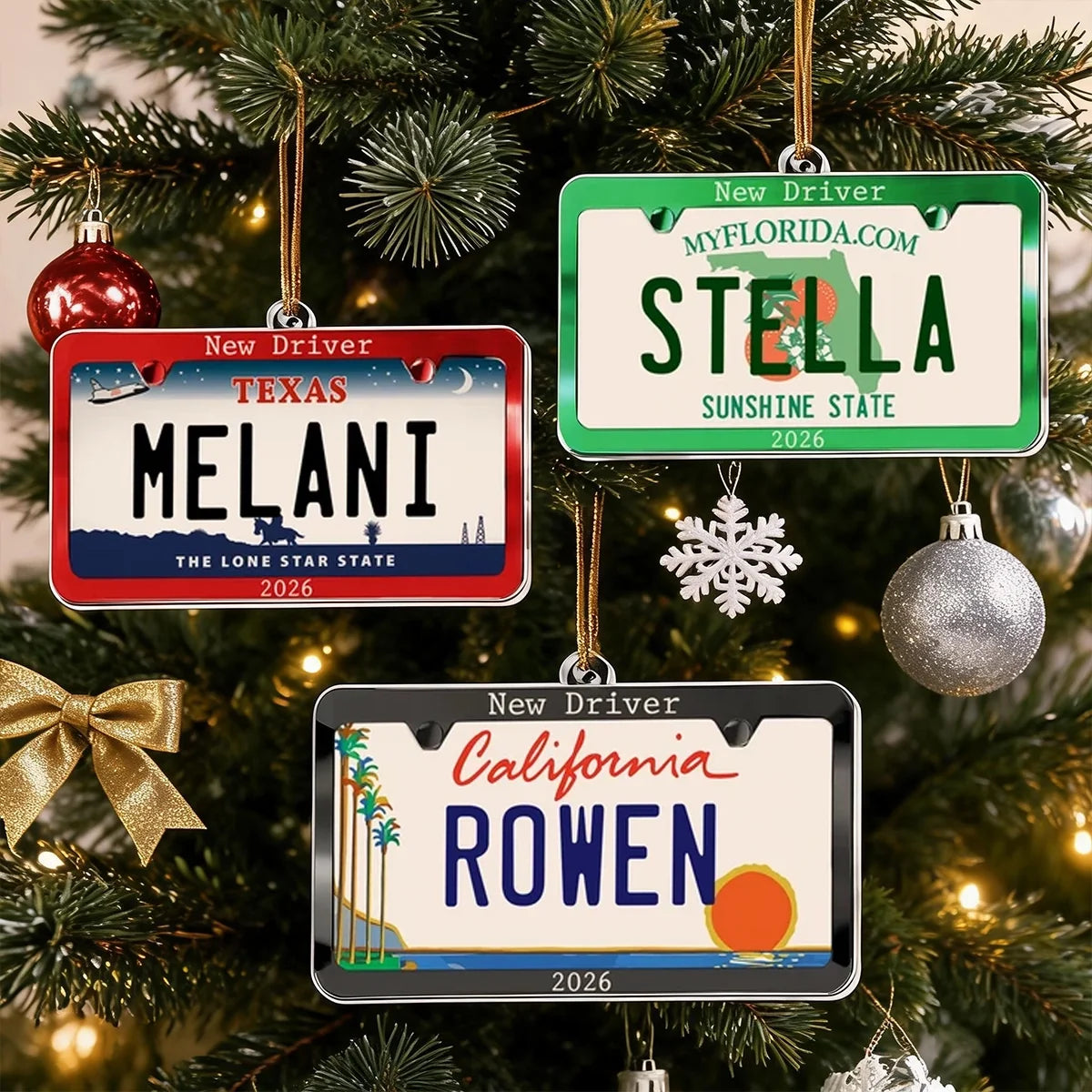 Personalized New Driver Acrylic Ornament Gift for Teen Car Plate
