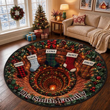 Load image into Gallery viewer, Personalized Round Quilted Mat Christmas Family Gift Decor
