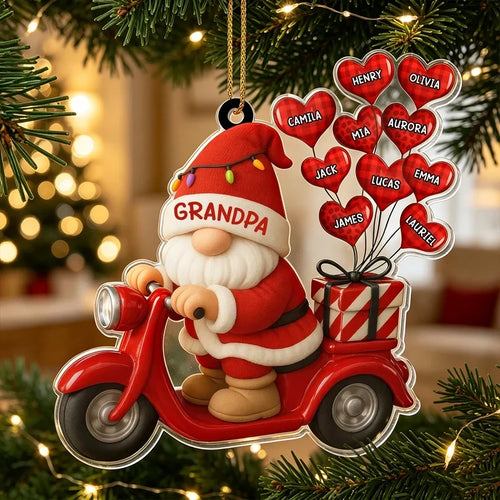 Personalized Acrylic Christmas Ornament Santa Gift for Grandpa