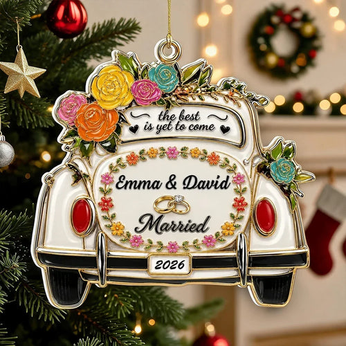 Personalized Wedding Car Acrylic Ornament Unique Gift for Newlyweds