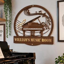 Load image into Gallery viewer, Personalized Metal Sign Custom Music Room Decor Gift for Pianists
