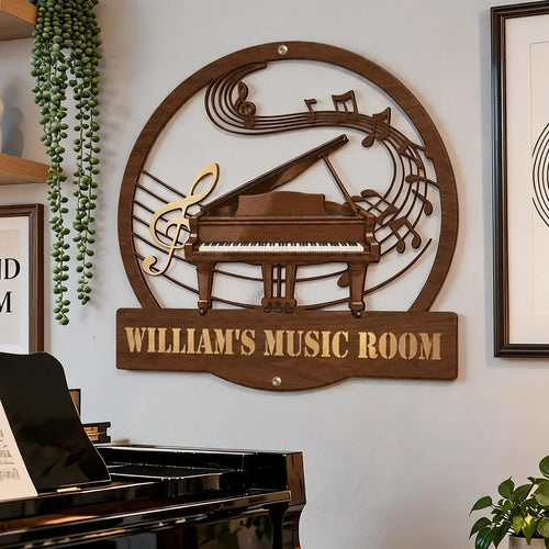 Personalized Metal Sign Custom Music Room Decor Gift for Pianists