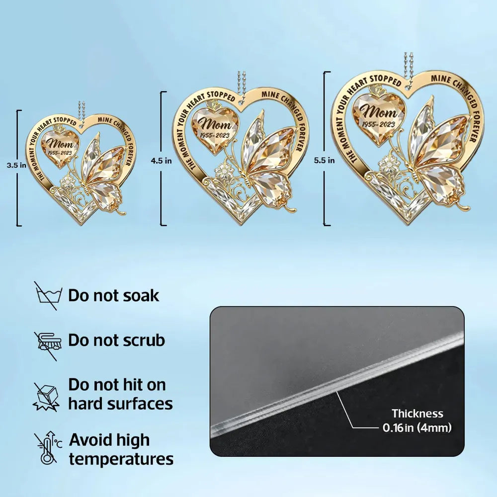 Personalized Memorial Car Ornament for Mom - Heartfelt Remembrance Gift Car Hanger MagicInPrints