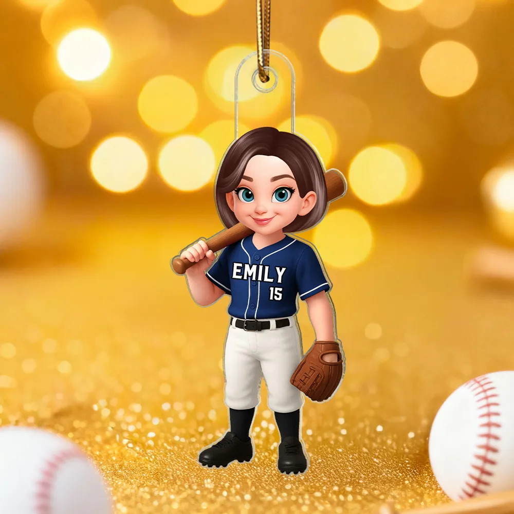 Custom Baseball Player Ornament for Kids - Personalized Christmas Decor Ornament MagicInPrints