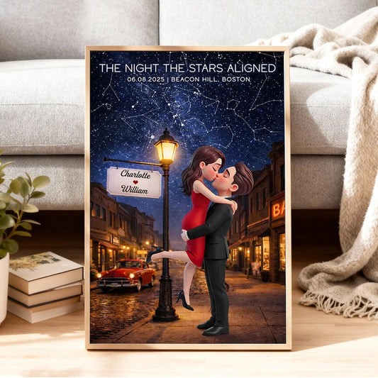 Personalized Romantic Night Sky Art Print for Couples - Anniversary Gift Poster or Canvas MagicInPrints