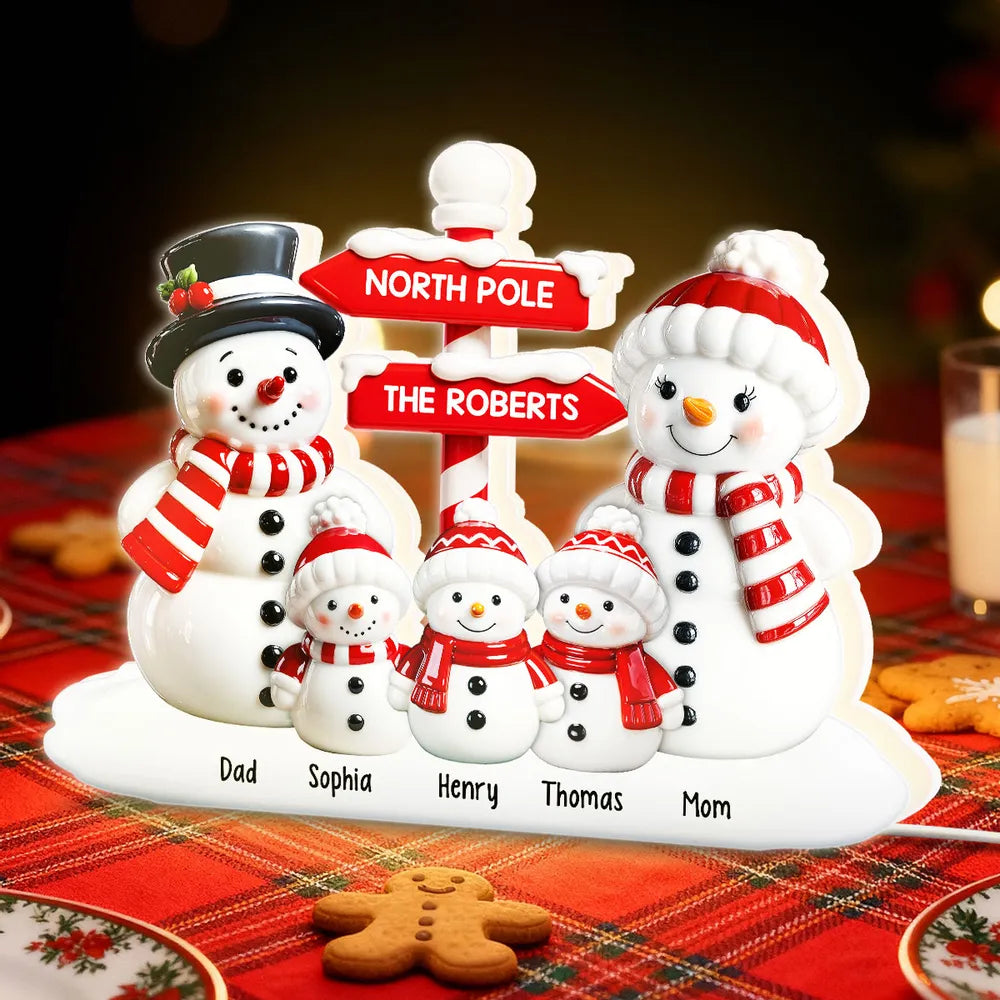 Personalized Snowman Family Christmas Decoration for Grandparents - Holiday Keepsake Plaque MagicInPrints