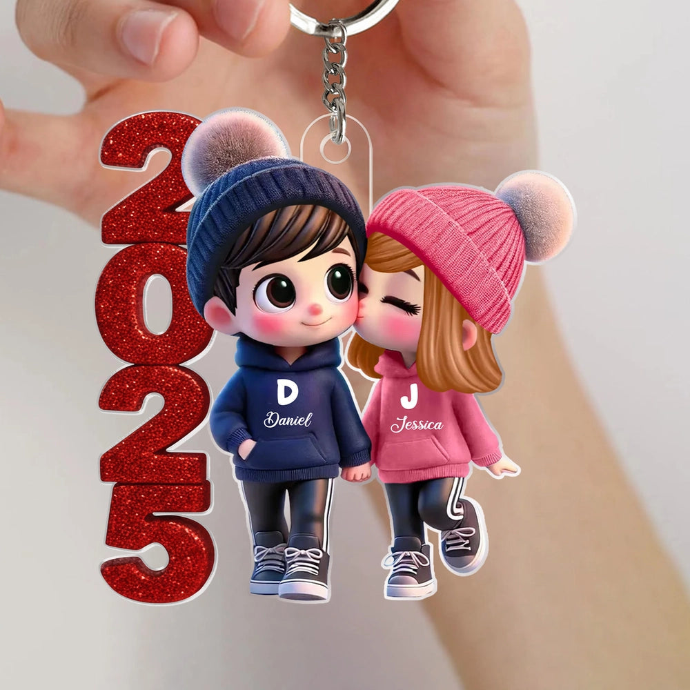 Personalized Couple Ornament 2025 - Custom Names Christmas Gift Ornament MagicInPrints