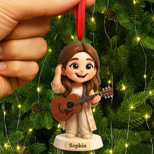 Load image into Gallery viewer, &quot;Strum Your Heartstrings!&quot; - Custom Guitarist Ornament - Personalized Gifts for Music Lovers Ornament PopCulturePrints
