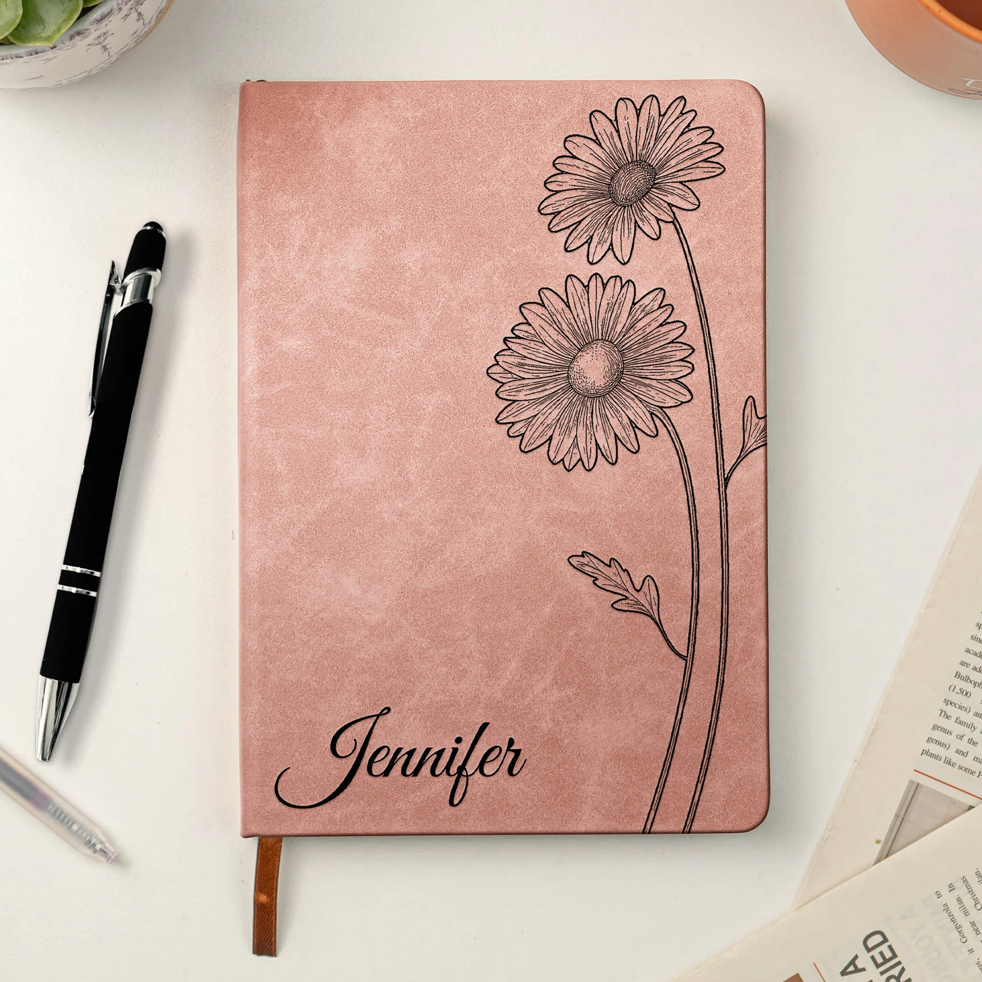 Personalized Floral Leather Journals for Women - Elegant Gift for Writers Stationery MagicInPrints
