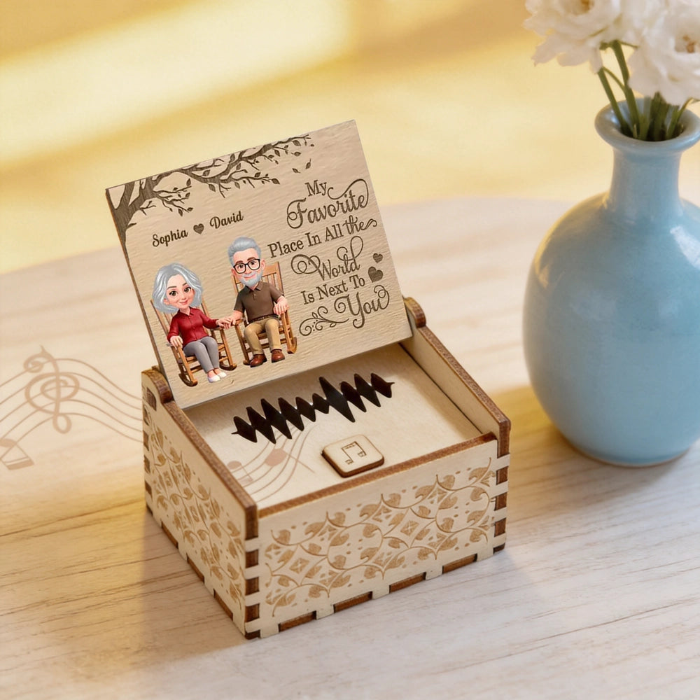 Personalized Wooden Music Box for Couples with Engraved Message - Anniversary Gift Plaque MagicInPrints