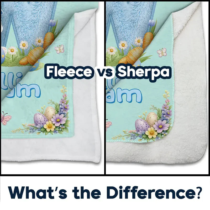 Personalized Easter Bunny Blanket for Kids - Soft Plush with Name Customization Blanket MagicInPrints