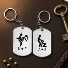 Load image into Gallery viewer, Personalized Metal Keychain Unique Romantic Gift for Couple
