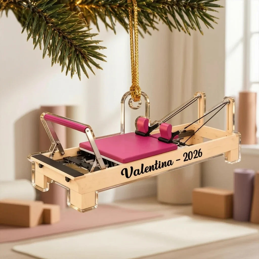 Personalized Acrylic Christmas Ornament Pilates Gift for Her