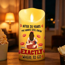Load image into Gallery viewer, Personalized Flameless LED Candle Custom Quote Gift for Couples
