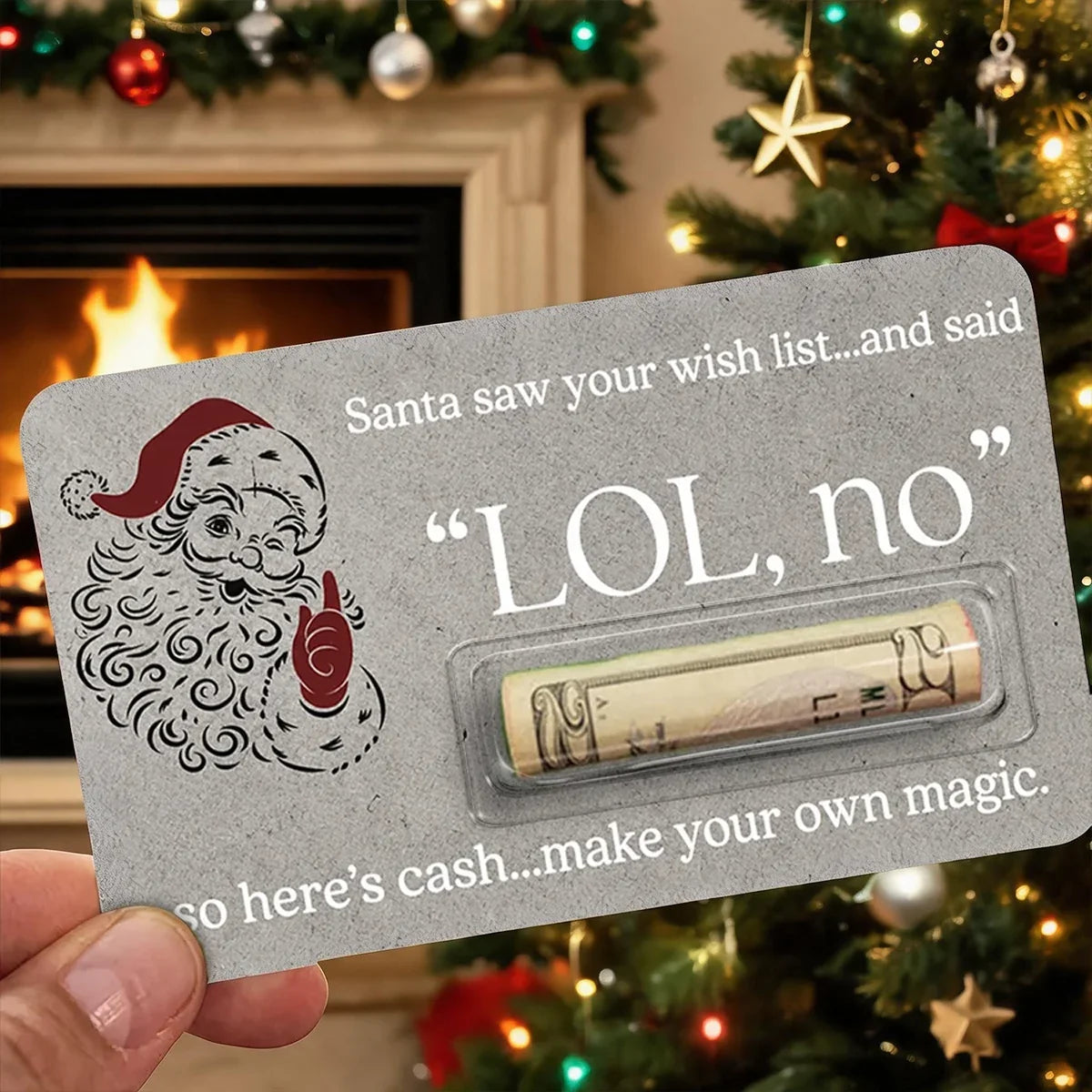 Personalized Santa Money Holder Card Unique Christmas Gift