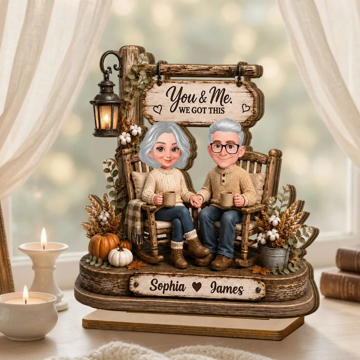 Personalized 2-Layer Wooden Plaque Unique Couple Gift for Anniversary