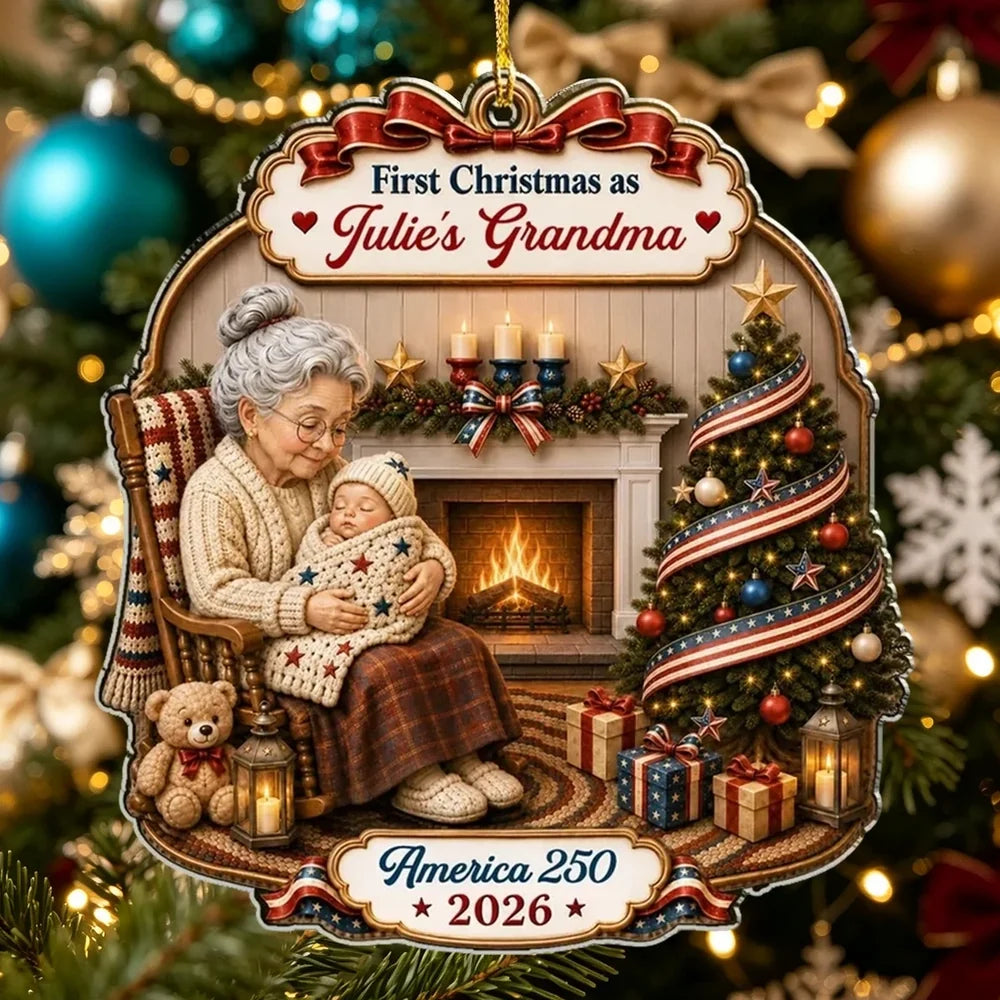 Personalized Christmas Ornament First Year as Grandma Gift