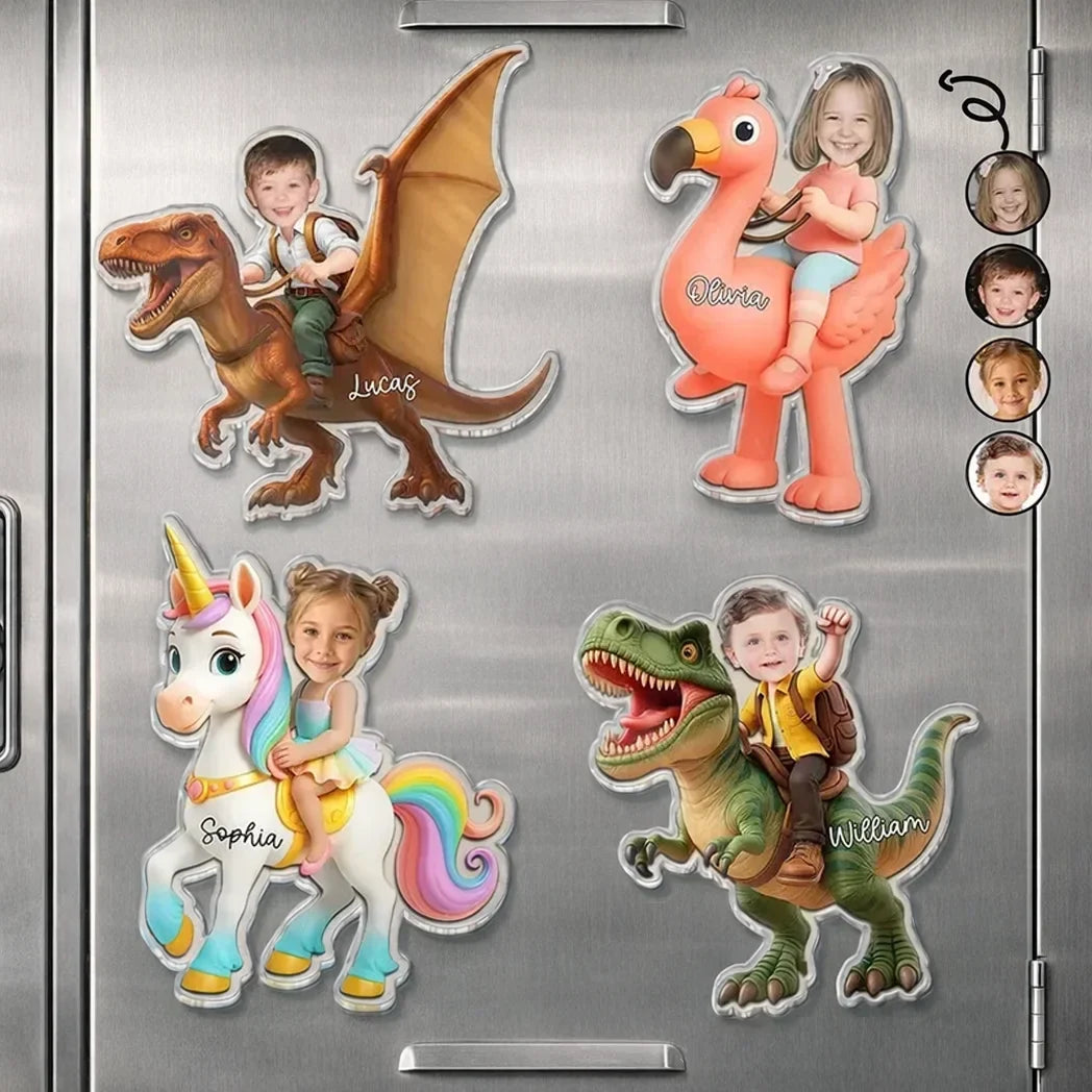 Personalized Acrylic Dinosaur Unicorn Flamingo Magnet Gift for Kids