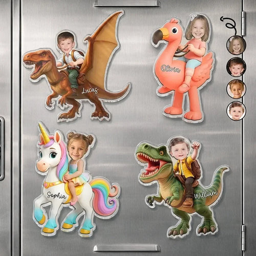 Personalized Acrylic Dinosaur Unicorn Flamingo Magnet Gift for Kids