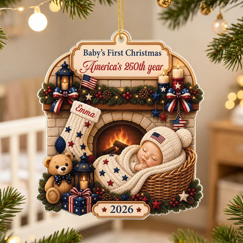 Personalized Acrylic Ornament Baby's First Christmas 2026 Gift