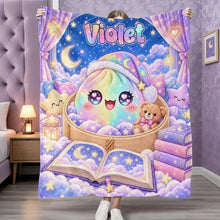 Load image into Gallery viewer, Personalized Fleece Blanket Dumpling Scene Custom Gift for Kids
