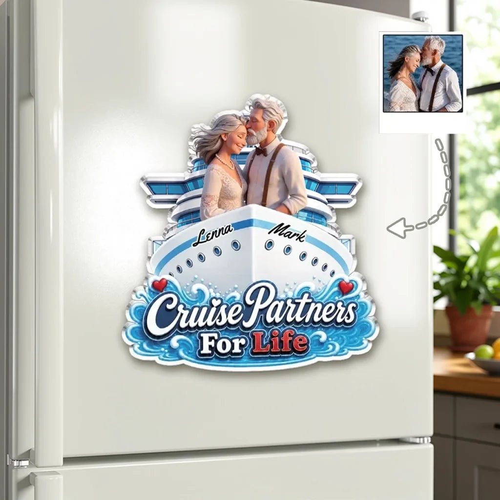 Personalized Acrylic Magnet Cruise Ship Gift for Couple