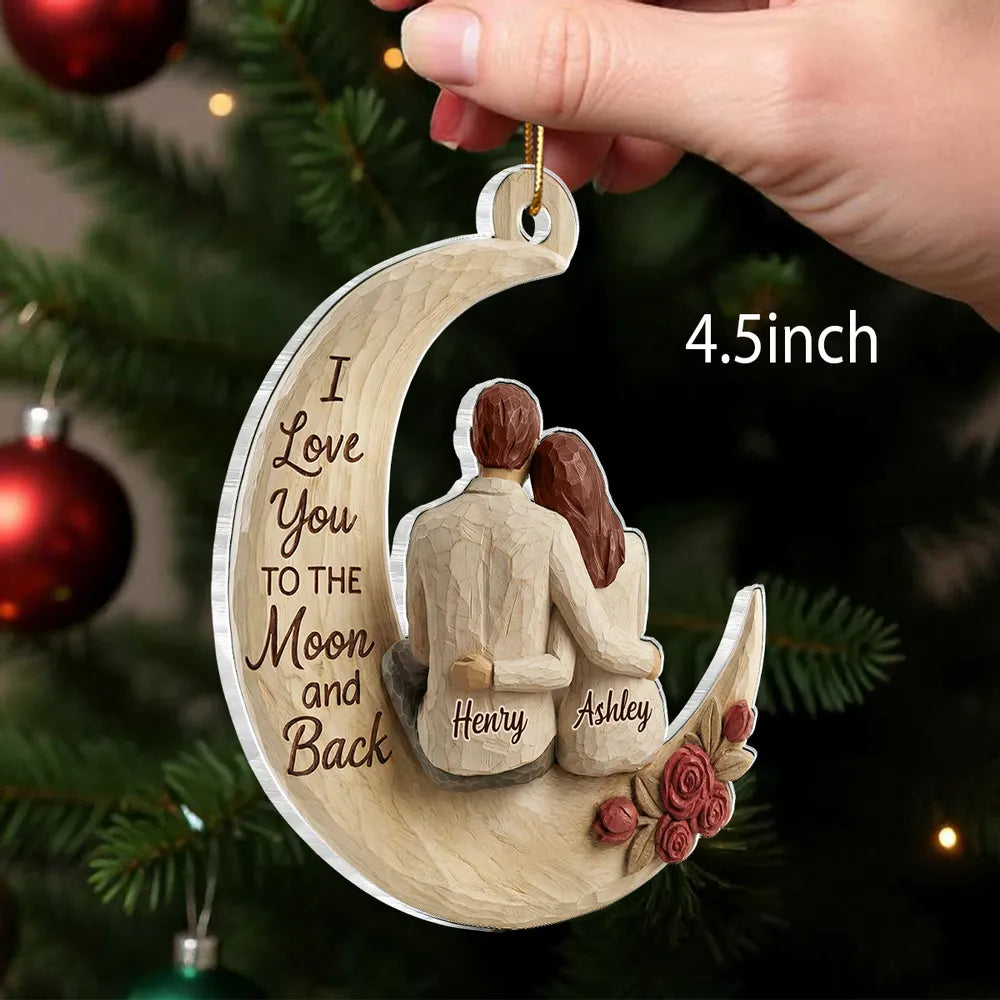 Personalized Wooden Couple Ornament - Romantic Gift for Christmas Ornament MagicInPrints