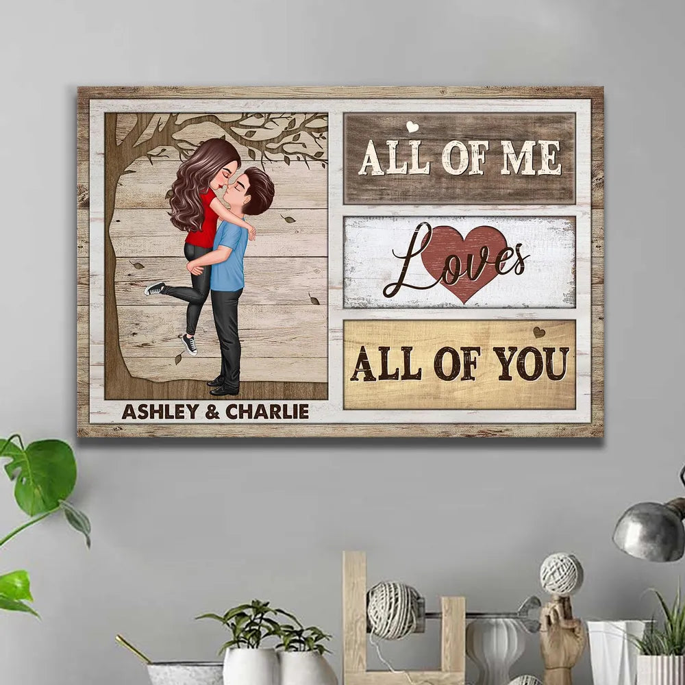 Personalized Romantic Canvas Print for Couples with Custom Names - Anniversary or Wedding Gift Other MagicInPrints