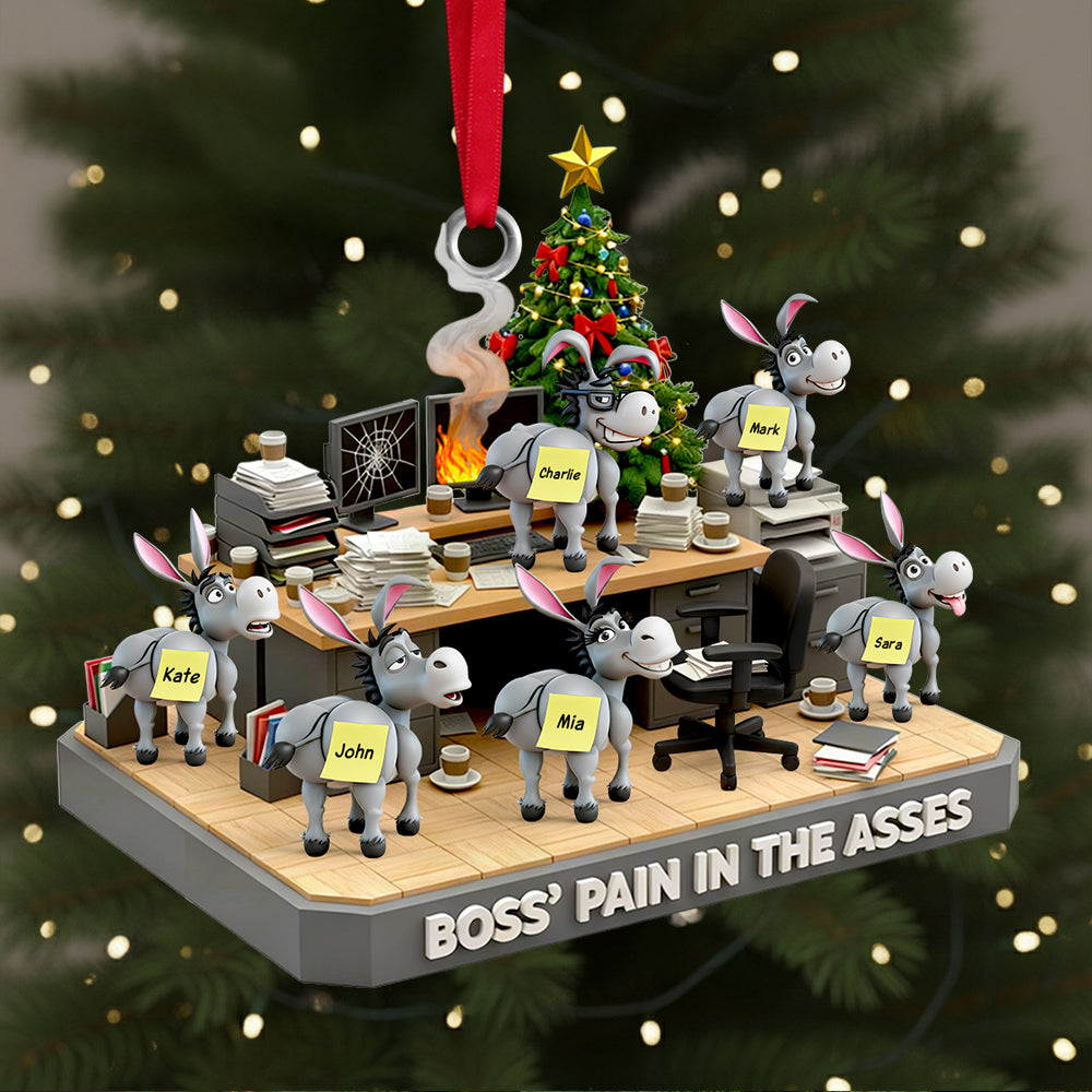 “For the Boss Who Can Take a Joke!” - Personalized Boss’s Donkey Squad Christmas Ornament - A Unique Gift for Coworkers Ornament MagicInPrints