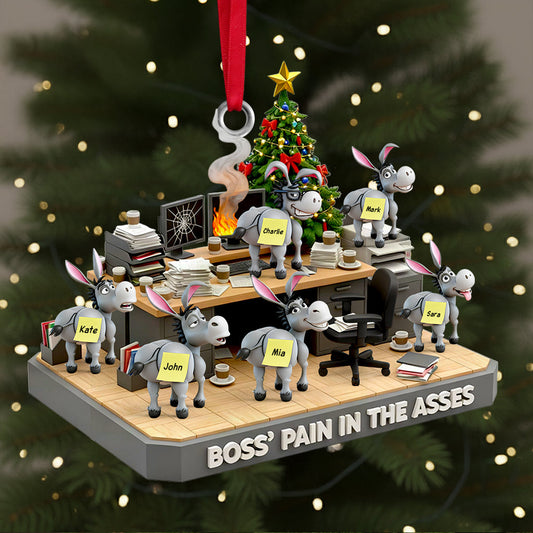 “For the Boss Who Can Take a Joke!” - Personalized Boss’s Donkey Squad Christmas Ornament - A Unique Gift for Coworkers Ornament MagicInPrints