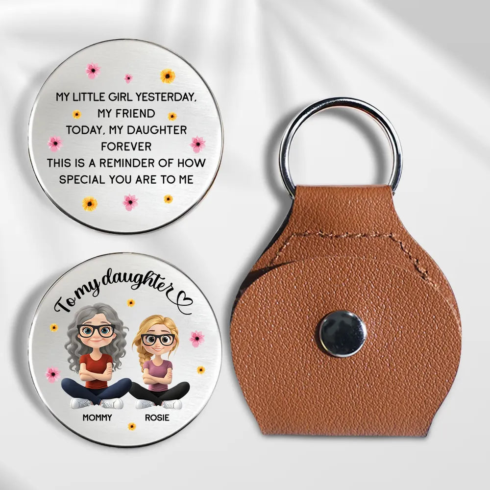 Personalized Leather Keychain for Daughter - Sentimental Gift Keychain MagicInPrints