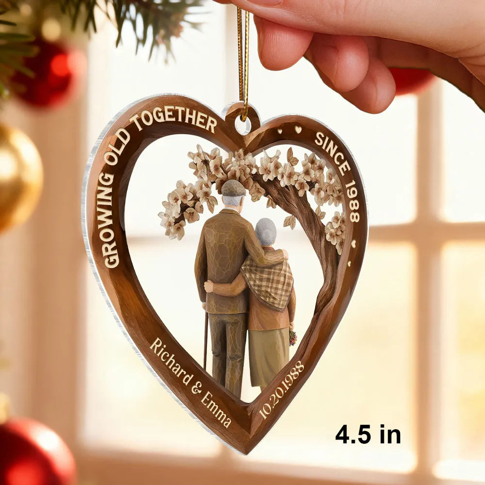 Personalized Heart-Shaped Anniversary Ornament for Couples - Sentimental Keepsake Ornament MagicInPrints