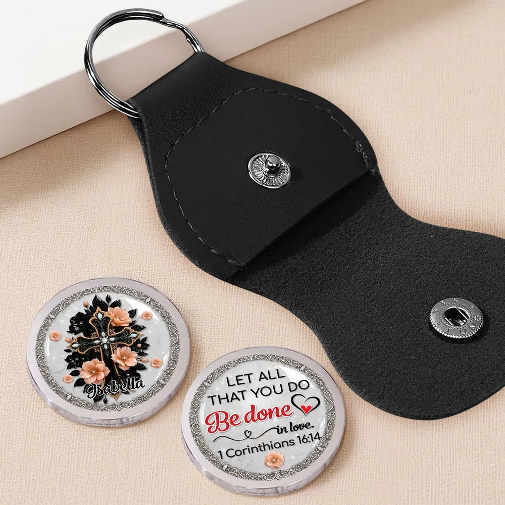 Personalized Christian Keychain for Women with Floral Cross Design - Inspirational Gift Keychain MagicInPrints