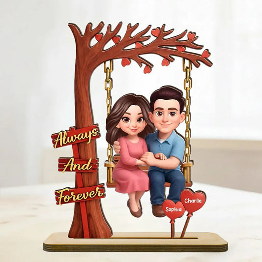 Personalized Couple Figurine Swing Decor for Lovers - Romantic Gift Plaque MagicInPrints