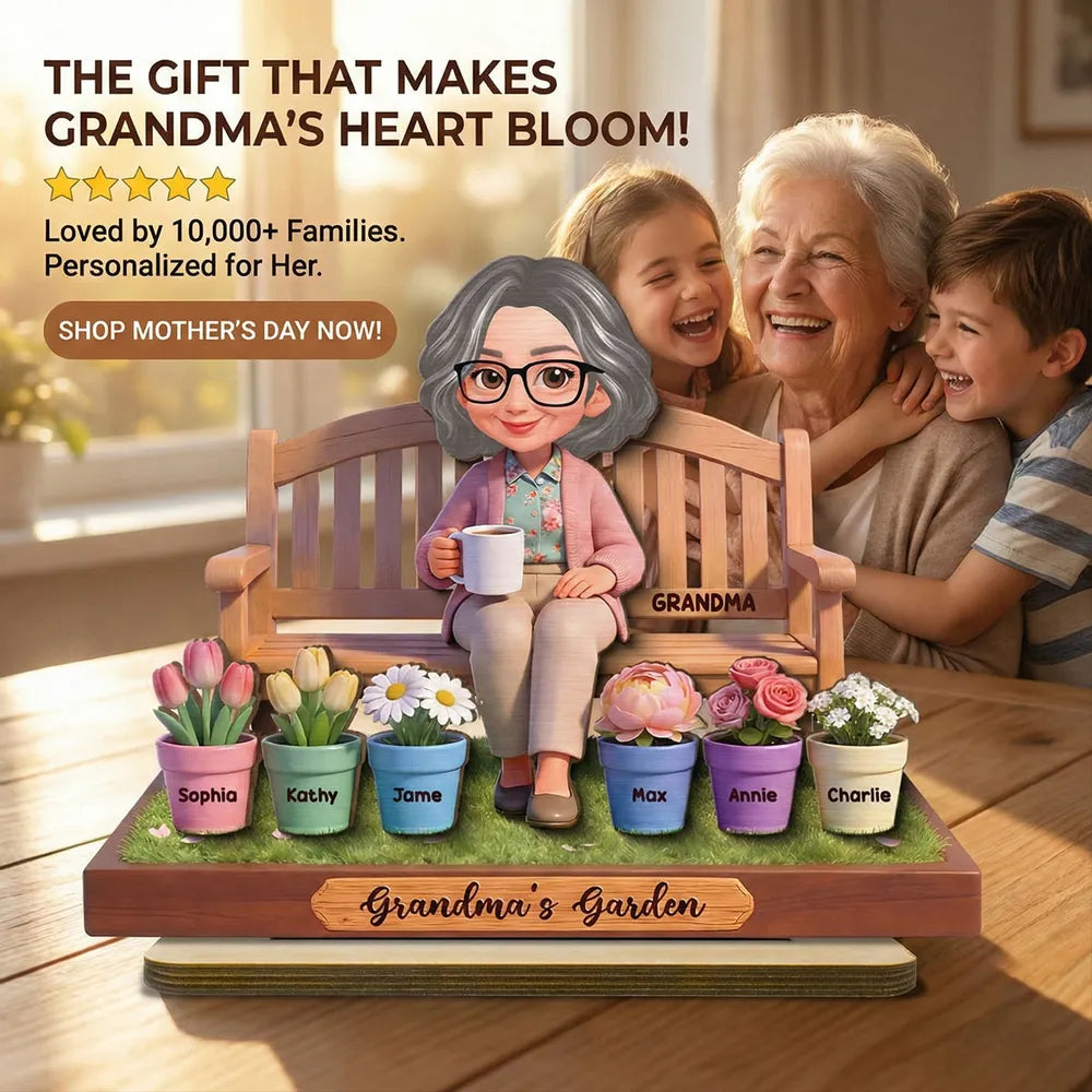 Personalized Grandma's Garden Figurine for Family - Mother's Day Gift Plaque MagicInPrints