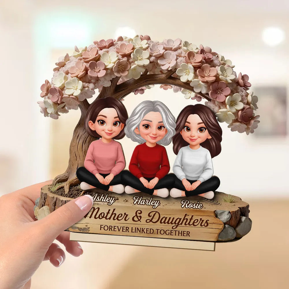 Personalized Mother & Daughters Figurine with Names - Sentimental Family Keepsake Plaque MagicInPrints