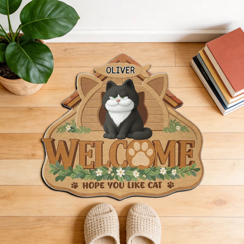 Personalized Cat Welcome Mat for Cat Lovers - Home Decor Doormat MagicInPrints