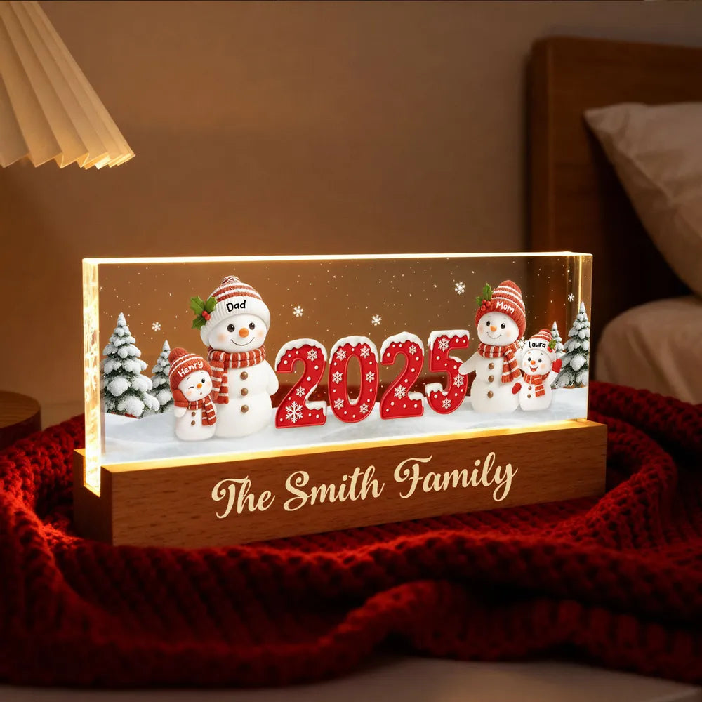 Personalized Family Christmas LED Light Decor 2025 - Festive Holiday Gift Plaque MagicInPrints