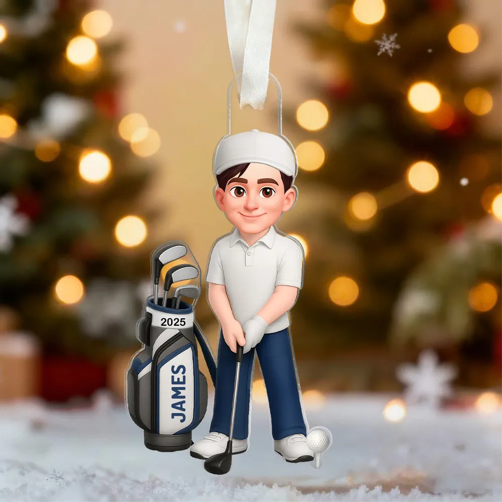 Personalized Golf Couple Christmas Ornaments for Kids - Holiday Tree Decoration Ornament MagicInPrints