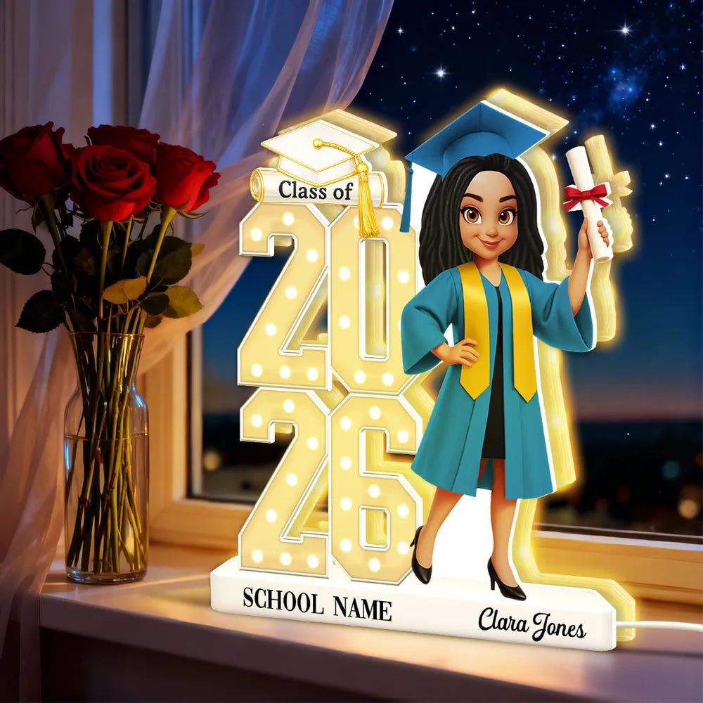 Personalized Graduation Light-Up Display for Class of 2026 - Custom School Name Plaque MagicInPrints