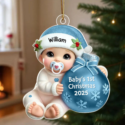 Personalized Baby's First Christmas Ornament for New Parents - 2025 Keepsake Gift Ornament MagicInPrints
