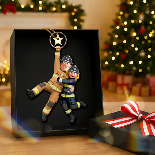 Firefighter Couple Hanging Ornament - Personalized Gifts For Couple Ornament MagicInPrints