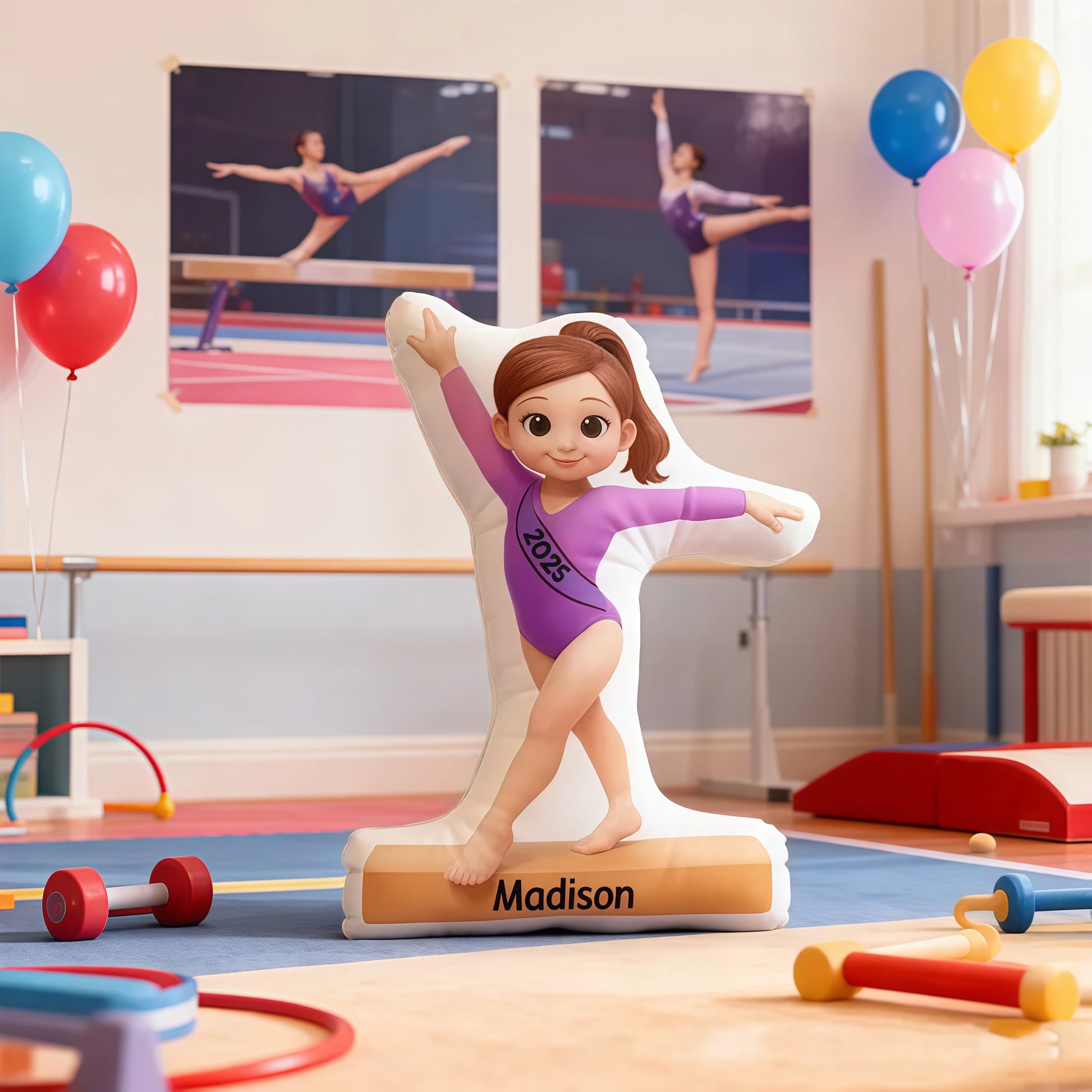 Personalized Gymnast Pillow for Kids - Custom Name & Year Gift Pillow MagicInPrints