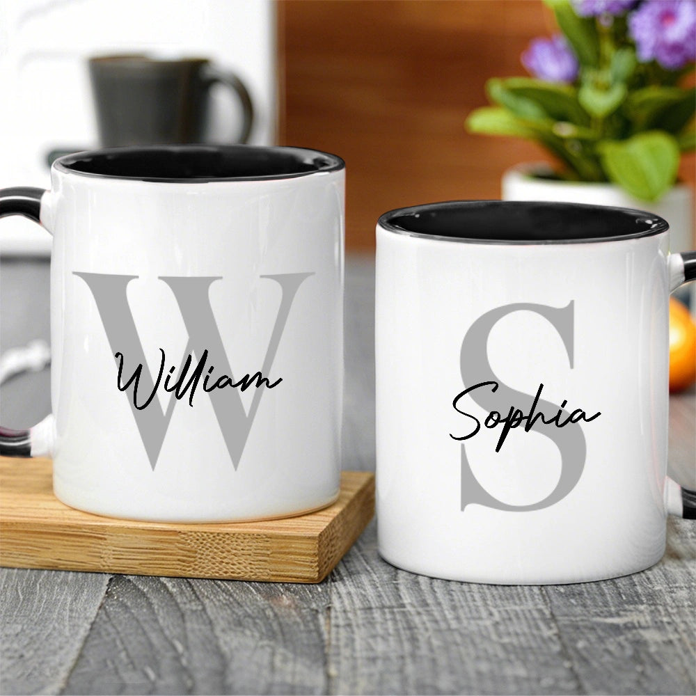 Personalized Ceramic Mug Set for Couples with Names - Perfect for Anniversaries Cup MagicInPrints