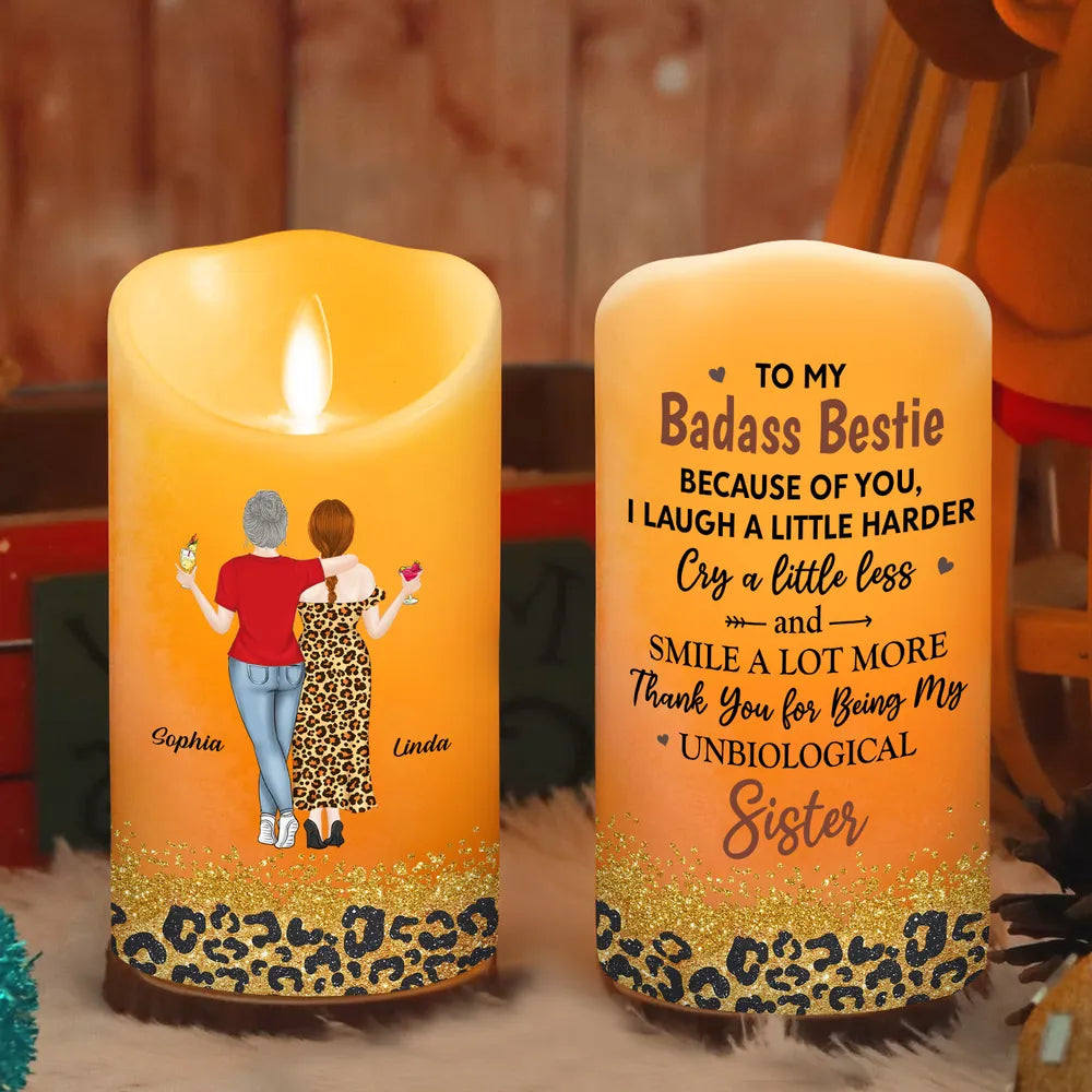 Personalized Friendship Candle for Best Friend - Sentimental Gift for Unbiological Sister Lamp MagicInPrints