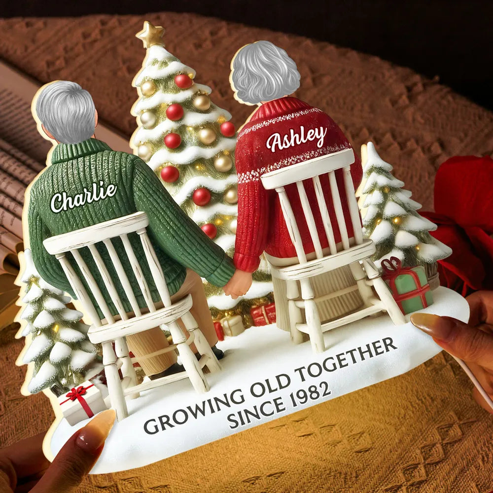 Personalized Couple Christmas Ornament - Growing Old Together Since 1982 Plaque MagicInPrints